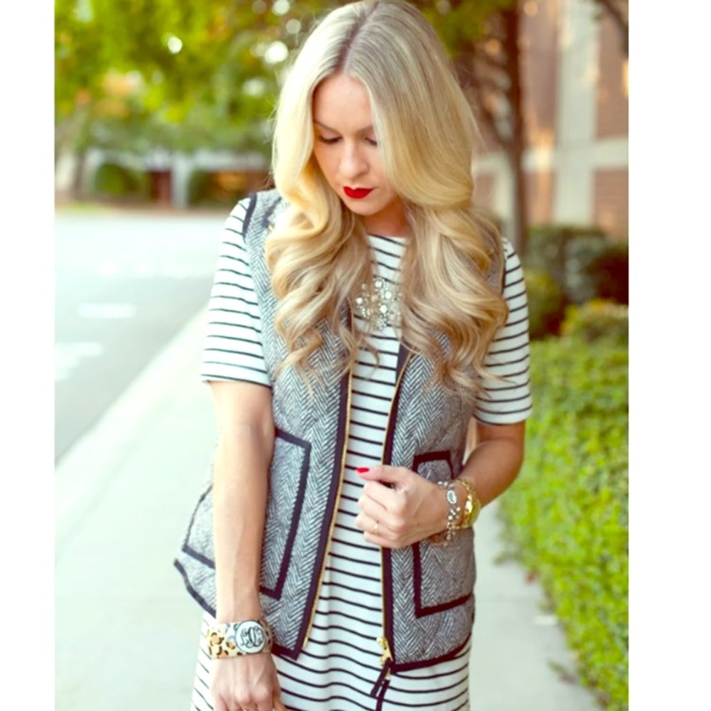 J. Crew Herringbone Vest S